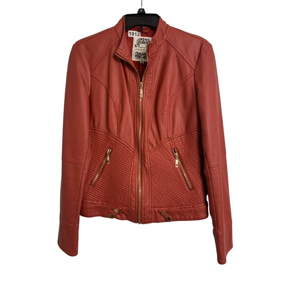 Made By Johnny L.A. Cropped Faux Leather Jacket Size M - Picture 1 of 9